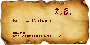 Krszta Barbara névjegykártya